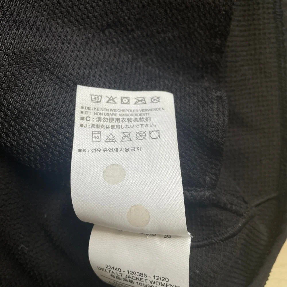 Arcteryx Women's Delta LT Jacket Zip Neck Pullover Black Waffle Grid Size Small - Picture 13 of 16